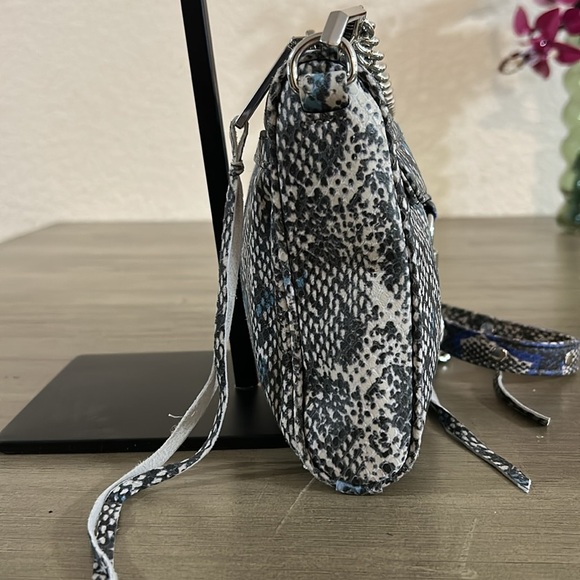 Rebecca Minkoff Blue and Black Crossbody Bag with Snakeskin Print - Picture 3 of 10
